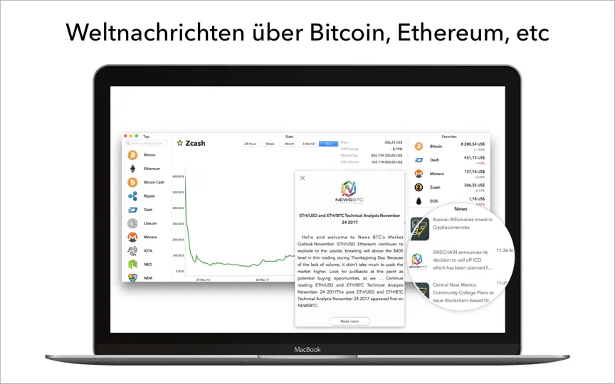 Screenshot von Kryptowährung Kurse auf dem iPhone 3