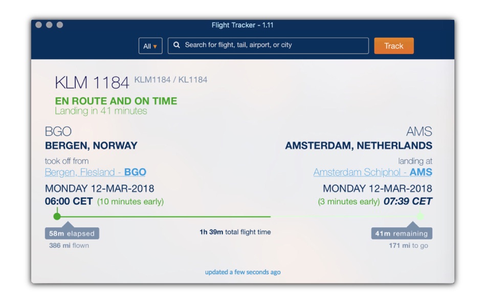 Flight status tracker - 1.16 - (macOS)