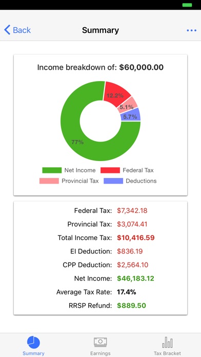 Canada Income Tax Calculator screenshot 2