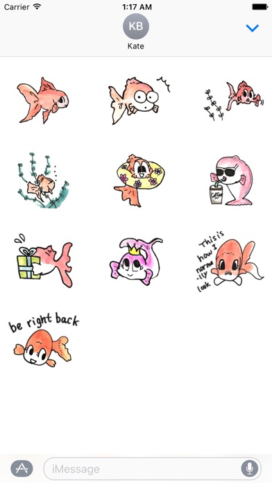 Cute Goldfish FishMoji Sticker screenshot 3