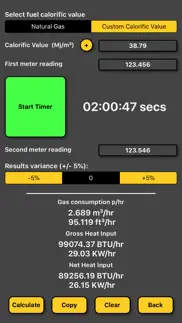 gas rate heat input calculator iphone screenshot 1