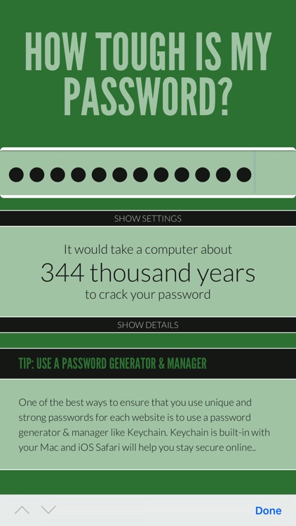 How Tough Is My Password?