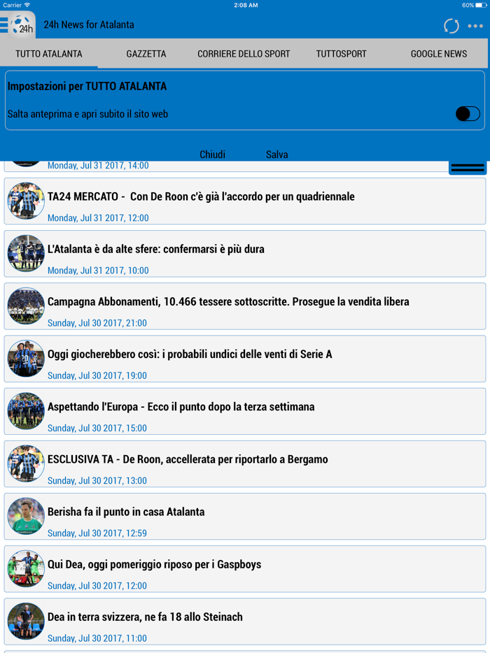 24h News for Atalanta