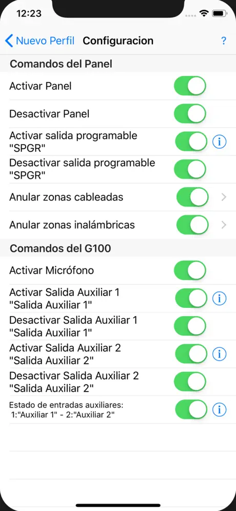 G100 Alarma
