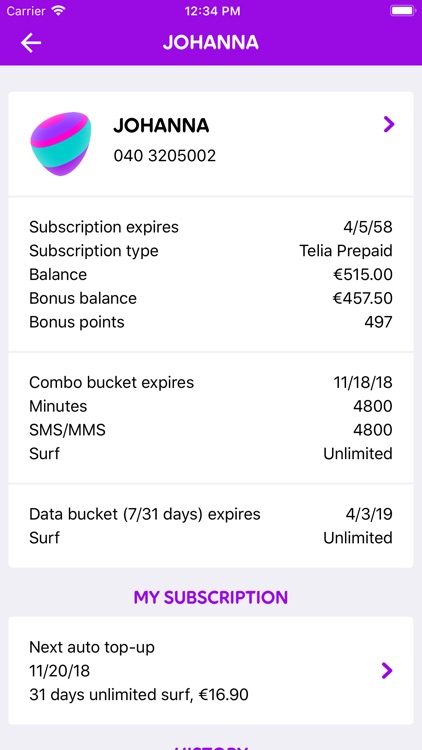 Telia Prepaid Top-up App