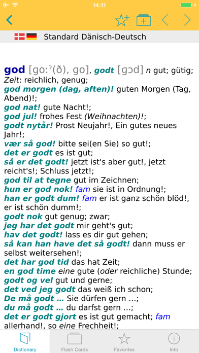 German Danish Dictionary Screenshot