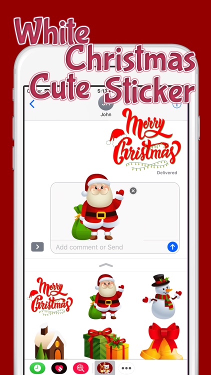 White Christmas Cute Sticker