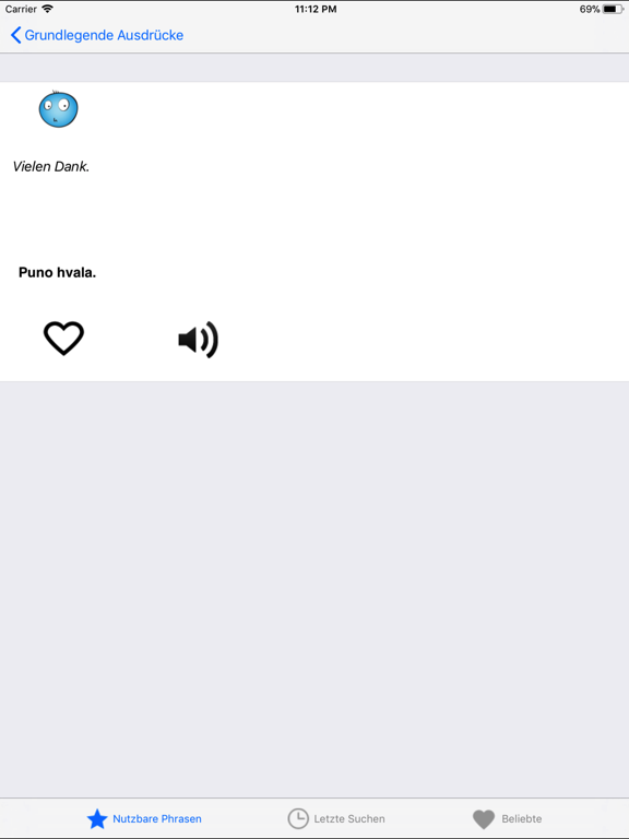 Deu-Hrv nutzbare Frasen iPad screenshot