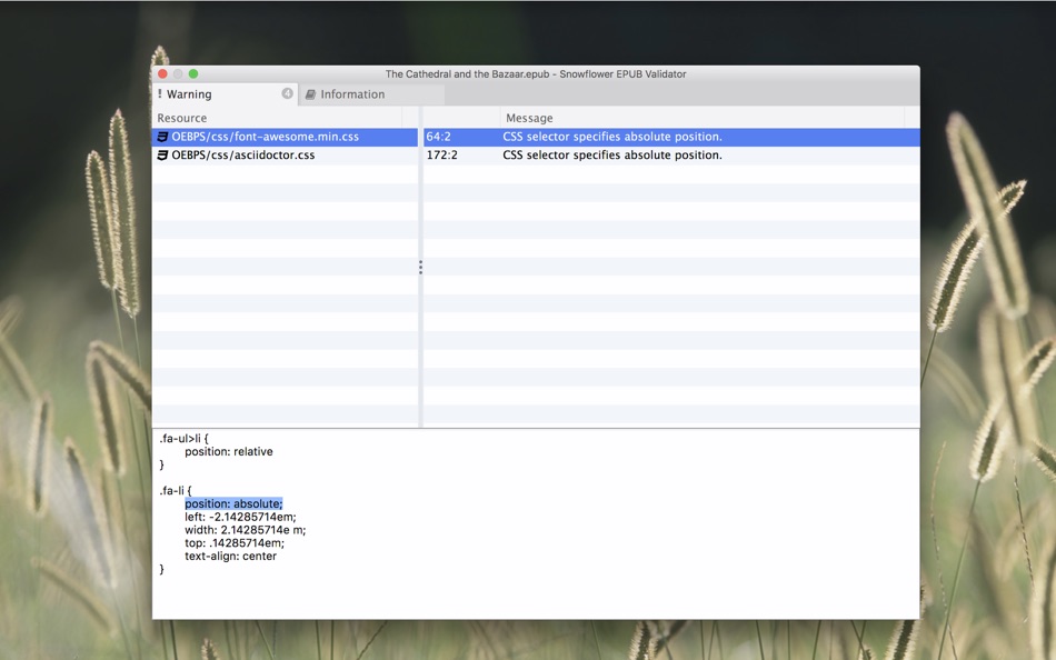 #3. Snowflower EPUB Validator (macOS) 由: Naohiro Yoshimoto