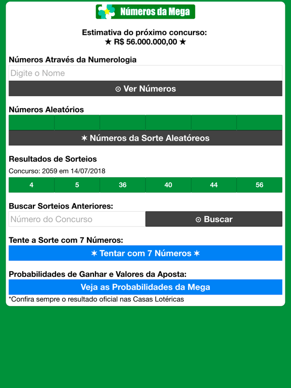 Screenshot #4 pour Números da Megasena