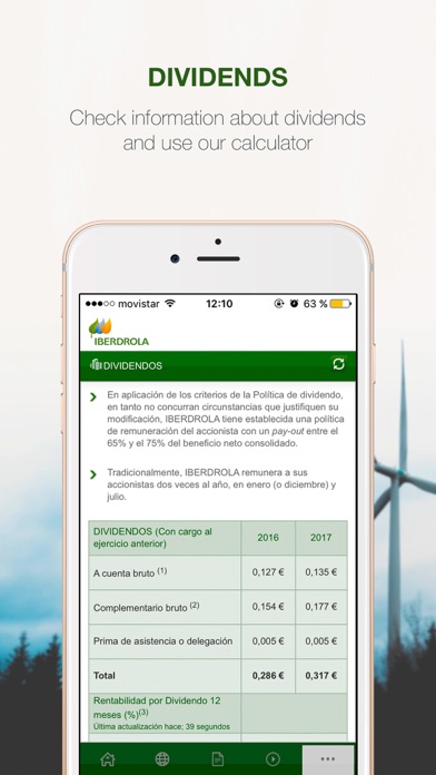 IBERDROLA Investors Relations Screenshot