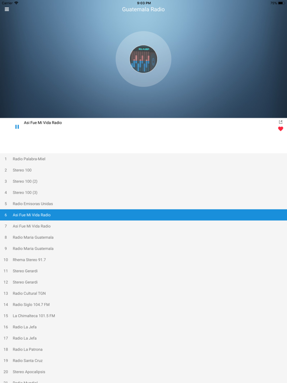 Guatemala Radio: Spanish FM iPad screenshot 5 - Music app