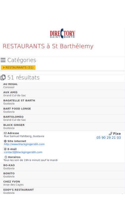 DIRECTORY SAINT BARTHELEMY