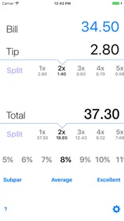 tip calculator 'tipping made easy' iphone screenshot 2