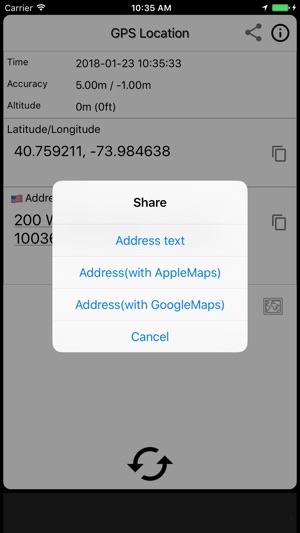 Location - Share address on the App Store