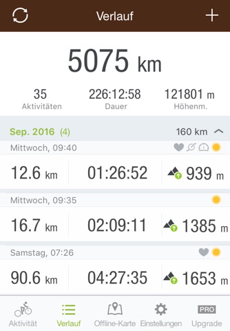 Runtastic Mountain Bike GPS screenshot 3