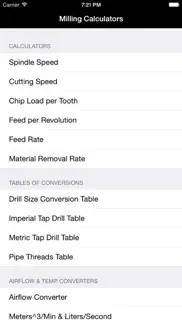 milling & machining calcs iphone screenshot 1