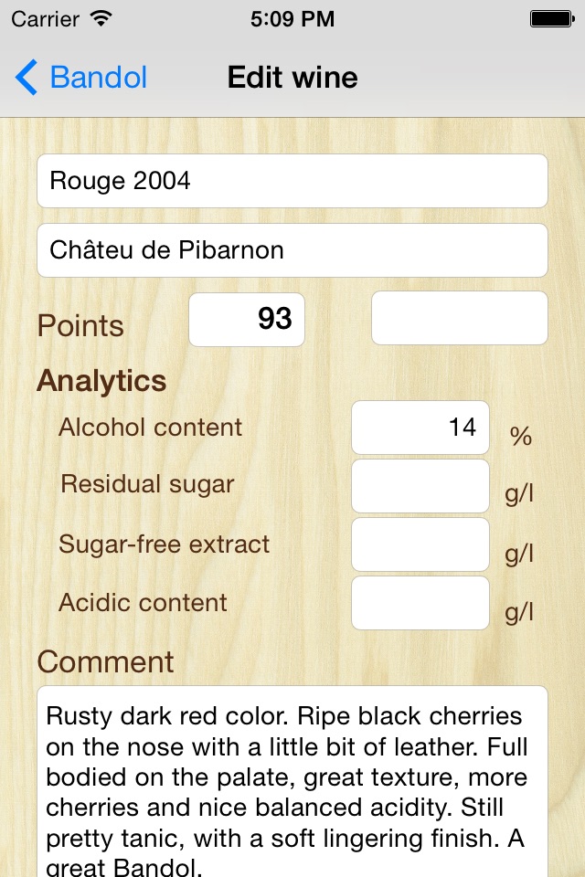 Wine tasting notes screenshot 3