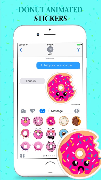 Animated Hipster Donut Sticker screenshot 4