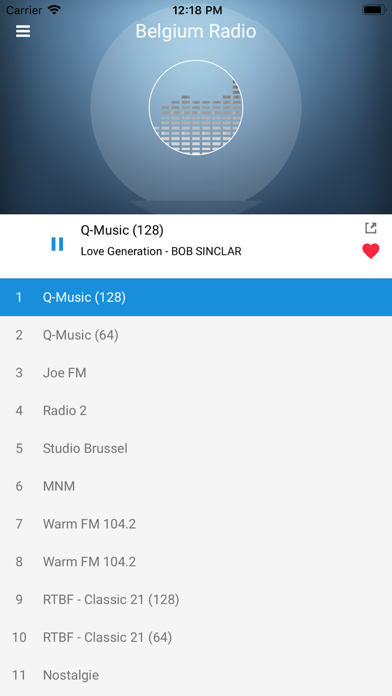 Belgium Radio Station: Belgian iPhone screenshot 5 - Music app
