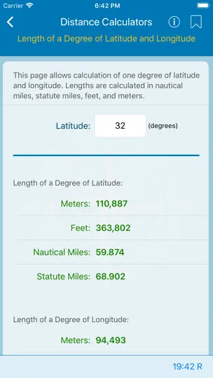 Captura de pantalla de Nautical Calculator en iPhone 3