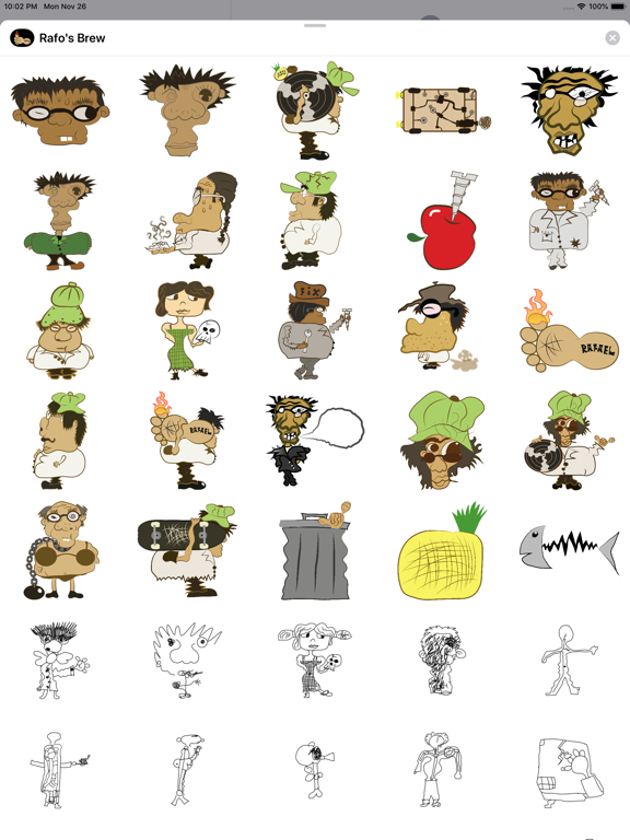 Rafo's Brew iPad screenshot 1 - Stickers app