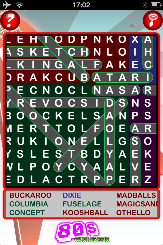 Epic 80s Word Search - giant eighties wordsearch screenshot 2