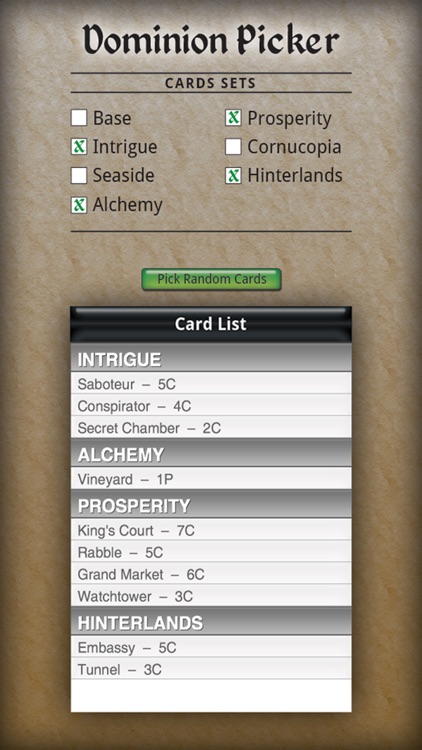 Dominion Card Picker