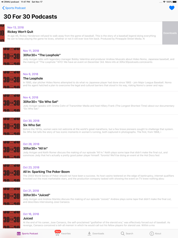 Screenshot #5 pour Sports Podcast