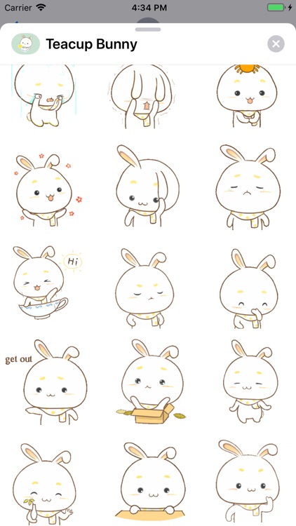 Teacup Bunny Animated Stickers