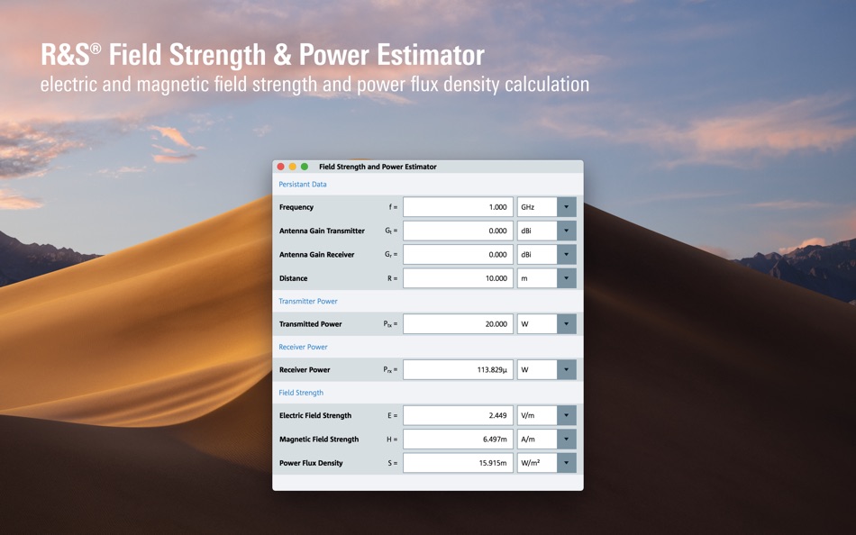 #1. Field Strength Estimator (macOS) Podle: Rohde & Schwarz GmbH & Co. KG
