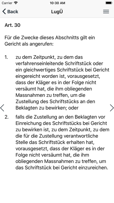 Gesetze CH Screenshot