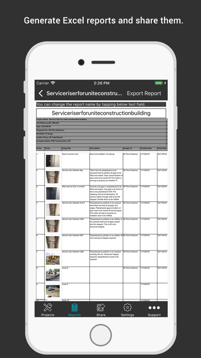 SnagBricks - Site Auditing Screenshot