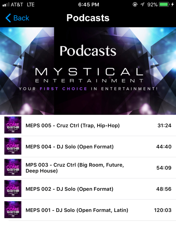 Mystical Entertainment Group iPad screenshot 4 - Music app