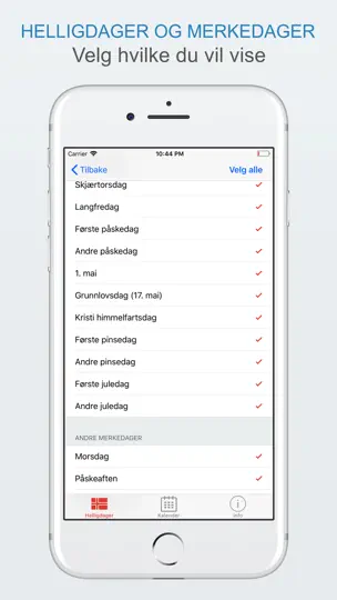 Скриншот Norske Helligdager на iPhone 2