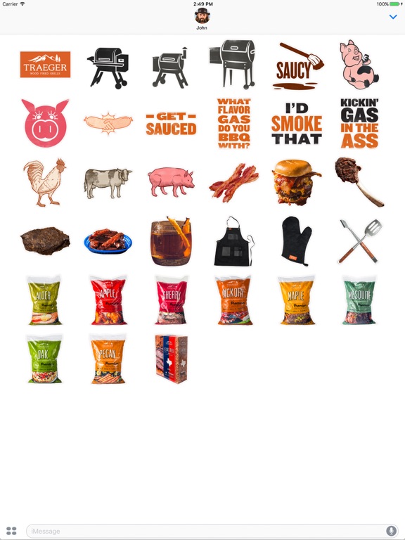 Traeger Grills Stickers iPad screenshot