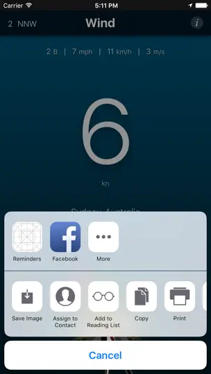 Capture d'écran de Wind Lite sur iPhone 5