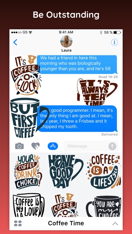 Coffee Time Fun Stickers App screenshot-3