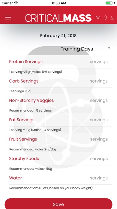 CriticalMass Lifestyle Tracker screenshot 3