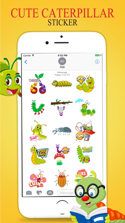 Caterpillar Crawling Stickers Pack