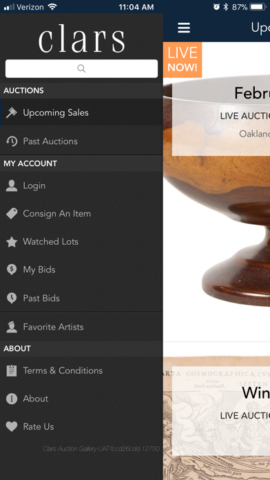Clars Auction Gallery iPhone screenshot 5 - Shopping app