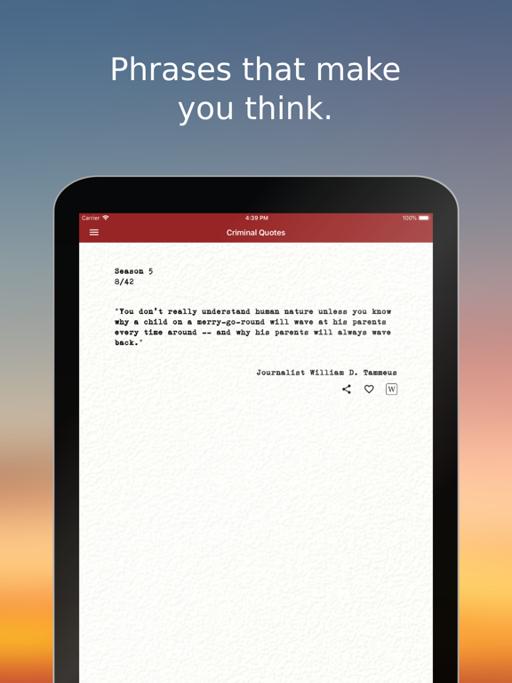 Criminal Quotes iPad screenshot 2 - Lifestyle app