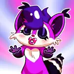 Love Stickers: Astro Squirrel Violet App Cancel