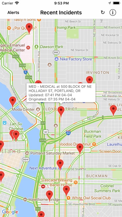 Portland Incident Map & Alerts