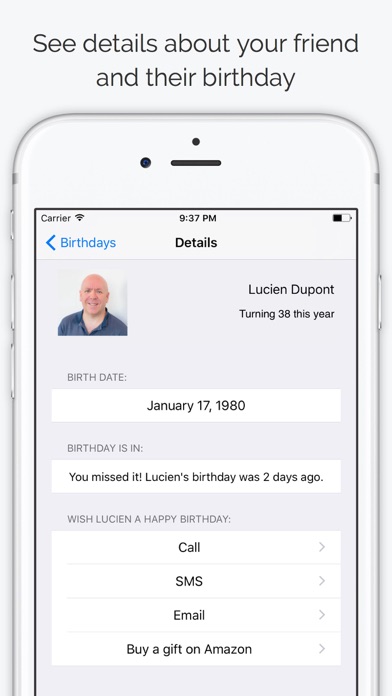 Screenshot #2 pour Birthdays - Contacts Birthdays