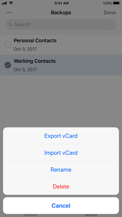 Contacts Backup and Transfer Screenshot 4