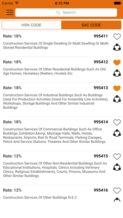 Screenshot #3 pour GST HSN SAC Rate & Code finder