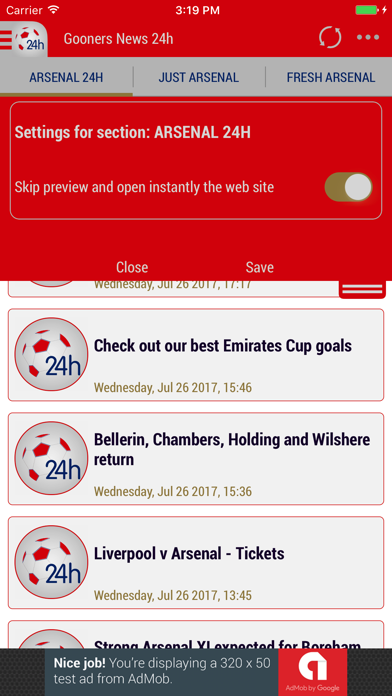 24h News for Arsenal Screenshot