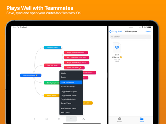 WriteMapper 2: Mind Map (iPad) iPad screenshot 5 - Productivity app