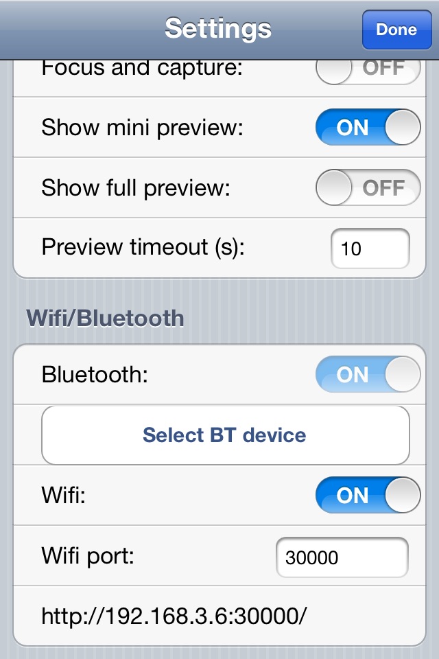 CameraPro Wifi/Bluetooth screenshot 2